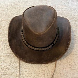 Aussie Outback Wagga Wagga XL Brown Leather Cowboy Hat